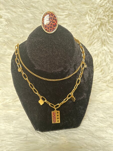Collier et Bague Léopard