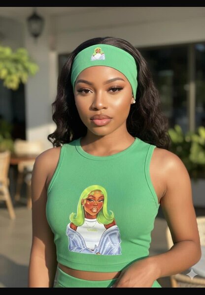 Ensemble débardeur et bandeau imprimé