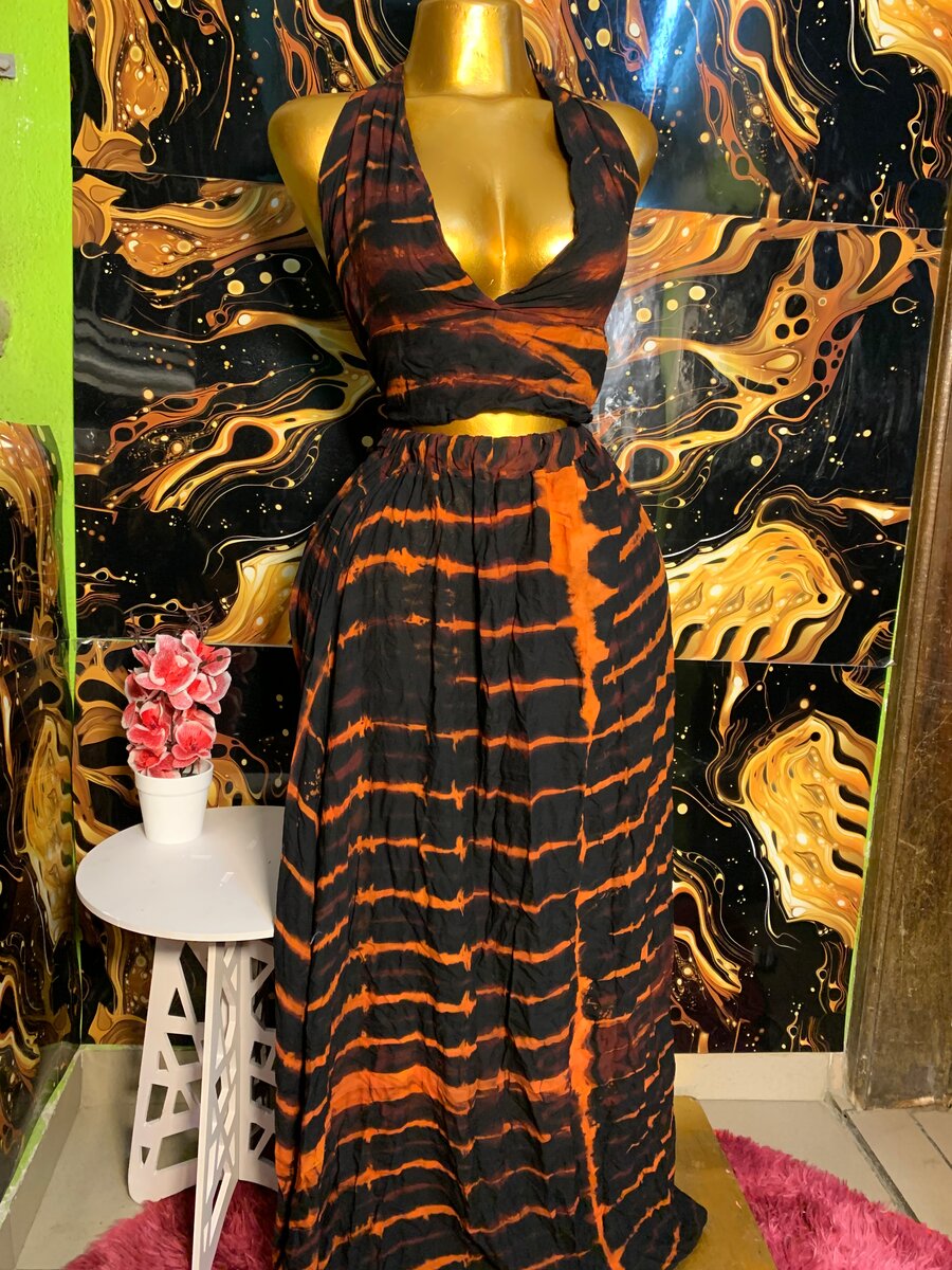 Robe longue à motifs