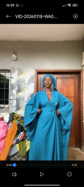 Ensemble robe et foulard africain