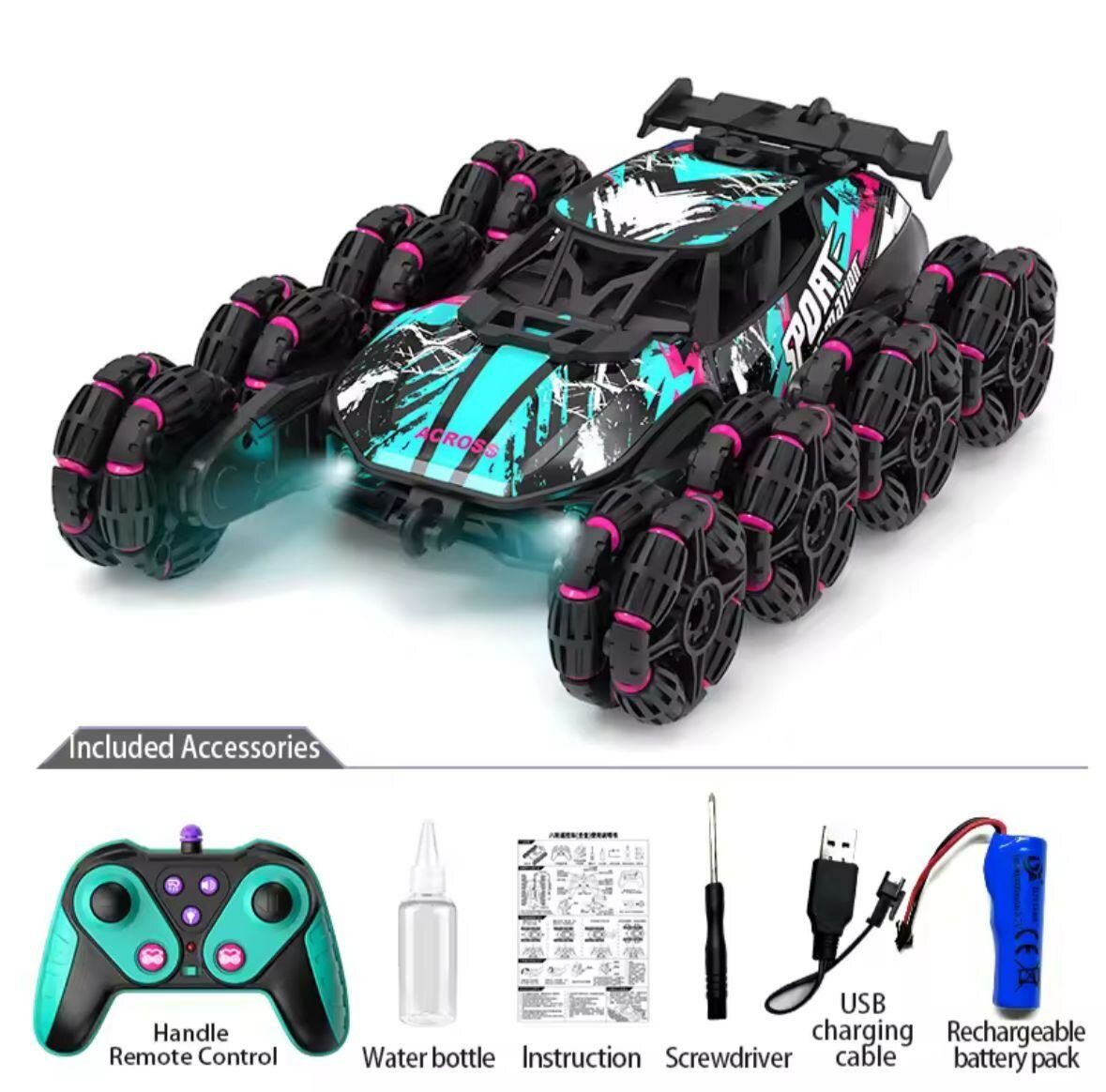 Voiture RC 6 roues sprays