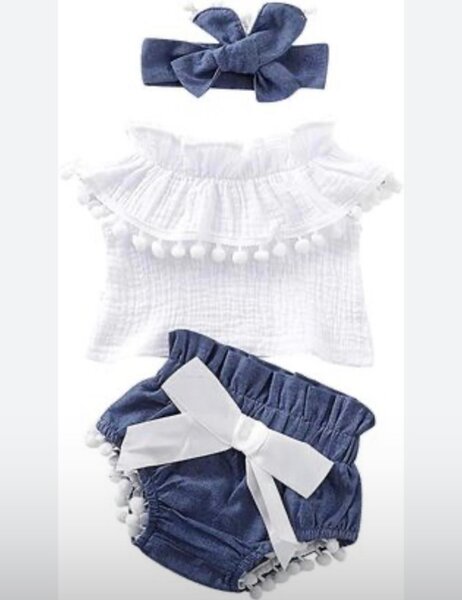 Ensemble bébé pompons 5mois