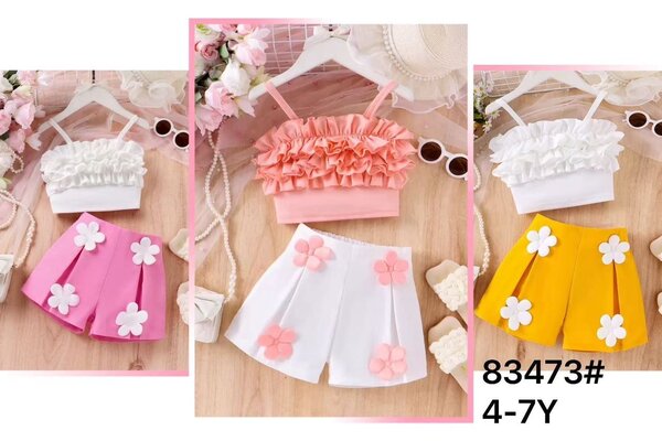 Ensemble Fille Fleur 4-7 Ans