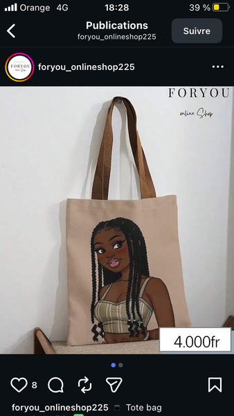 Sacs tote en toile imprimée