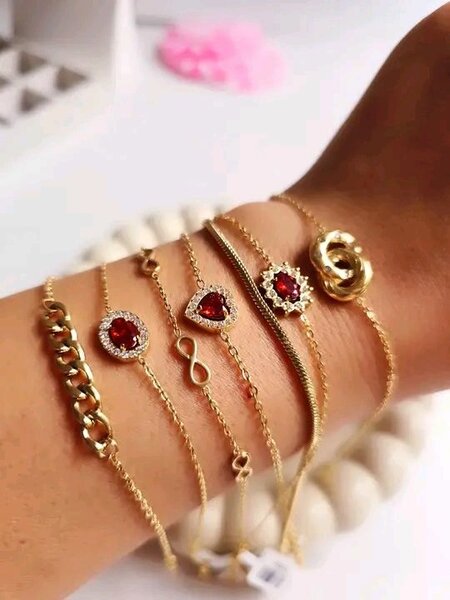 Ensemble de 5 bracelets en or
