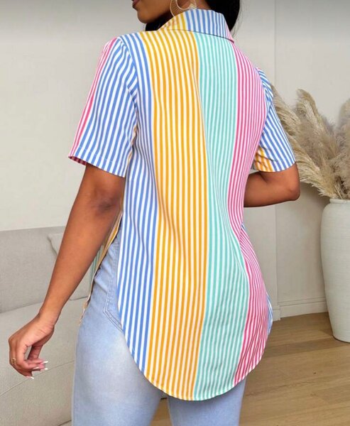 Chemise rayée multicolore élégante