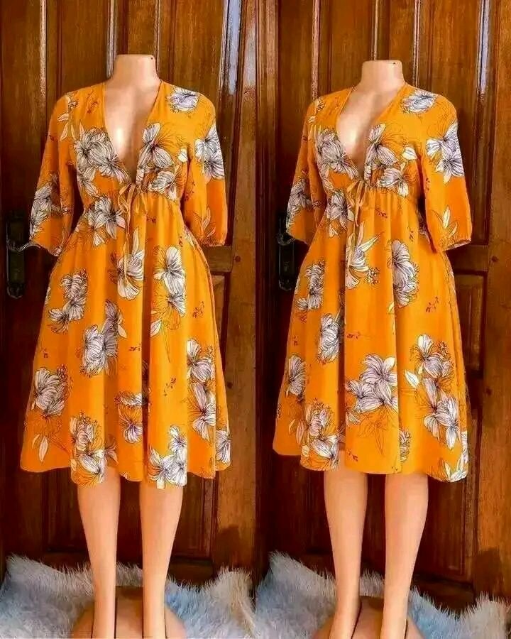 Robe fleurie jaune été