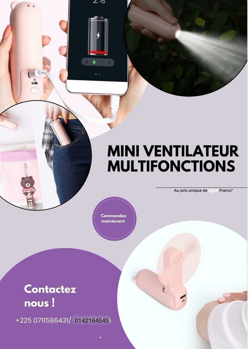 Mini Ventilateur Multifonction