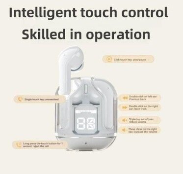 Écouteurs Bluetooth LED transp