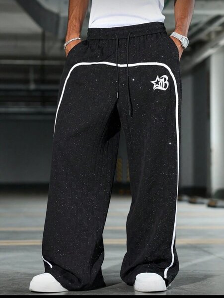 Pantalon large noir homme