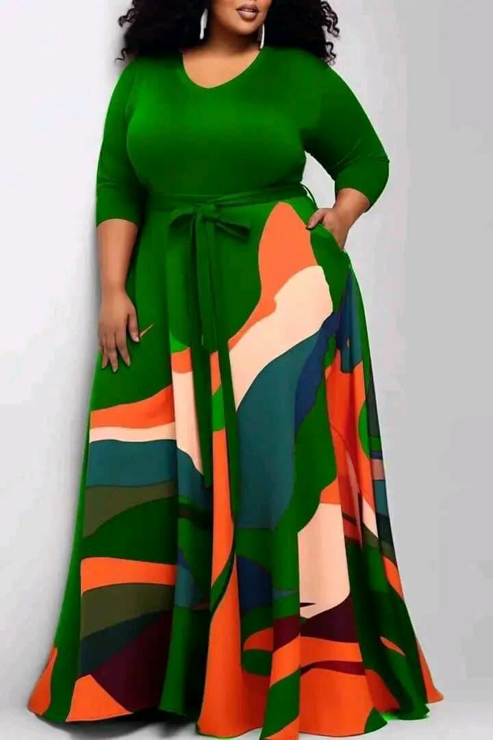 Robe longue colorée grande taille