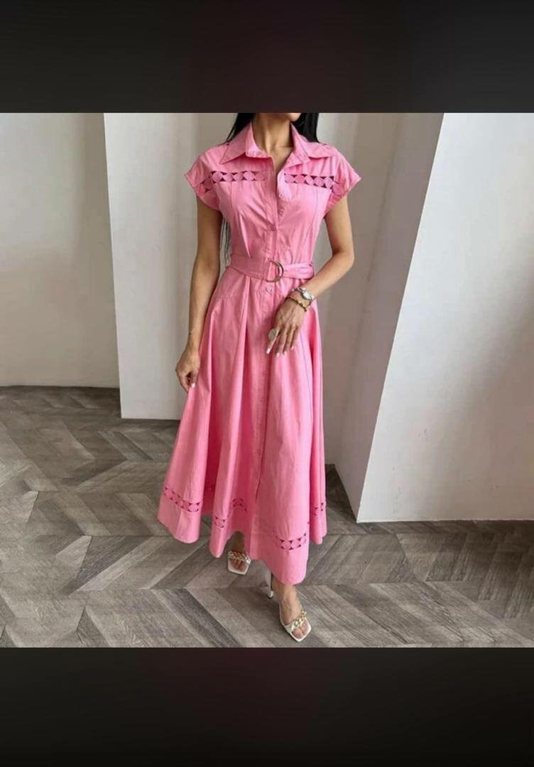 Robe longue rose élégante