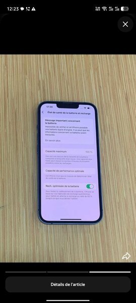 iPhone moderne 100% batterie