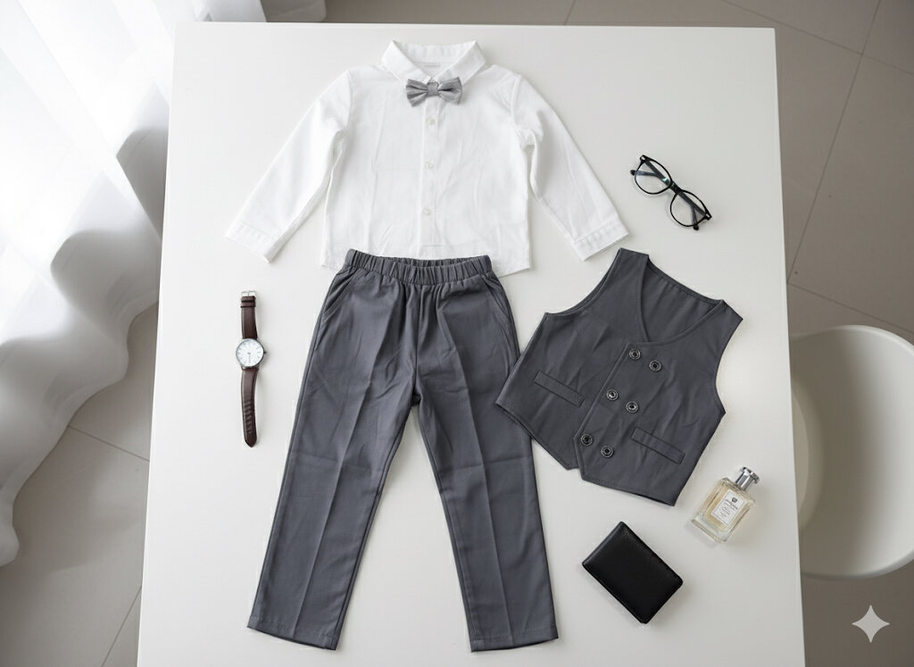 Costume Garçon Élégant Gris