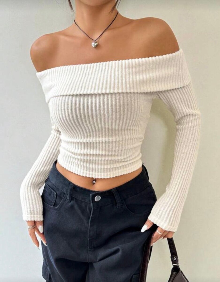 Top épaules dénudées blanc