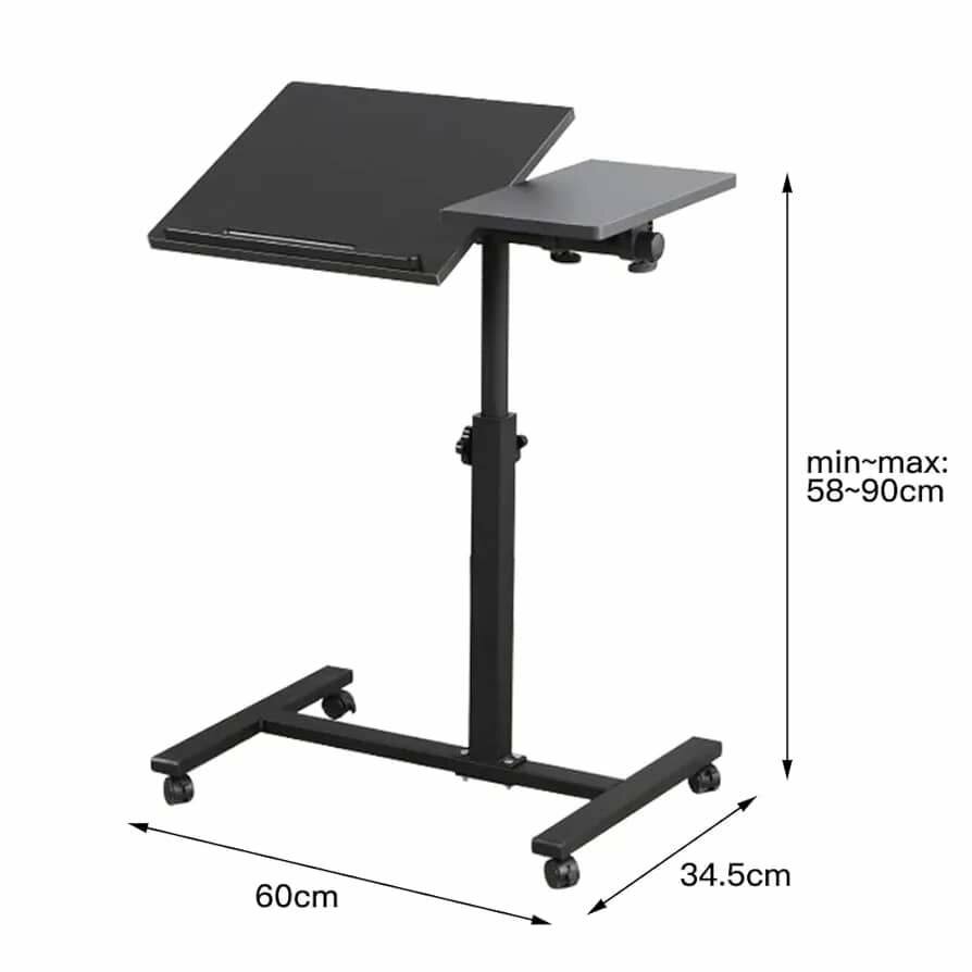 Table d'appoint réglable sur roulettes