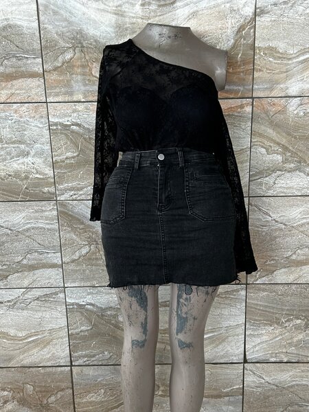 Jupe en jean noir élégante