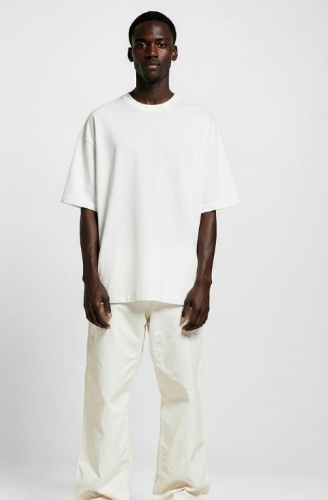 T-shirt blanc basique en coton