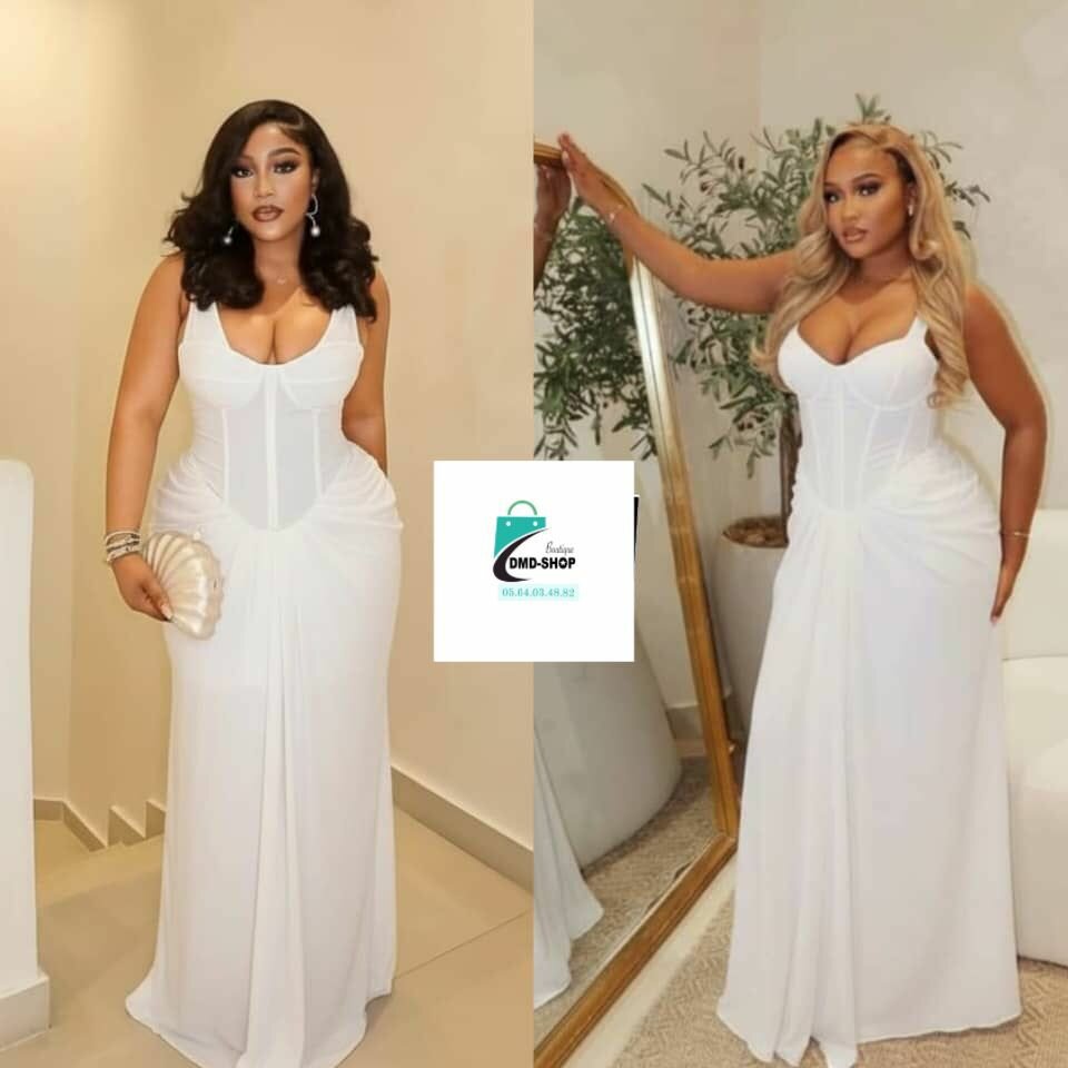 Robe élégante blanche soirée