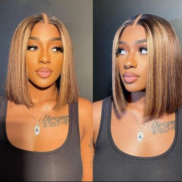 Perruque Bob Lisse Brune