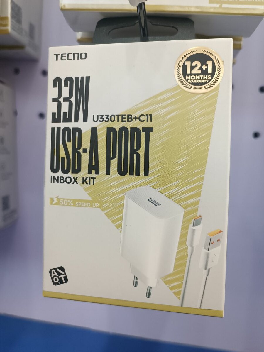 Chargeur USB-A 33W Tecno