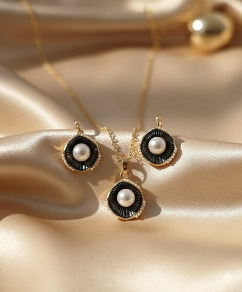 Collier et boucles d'oreilles perles