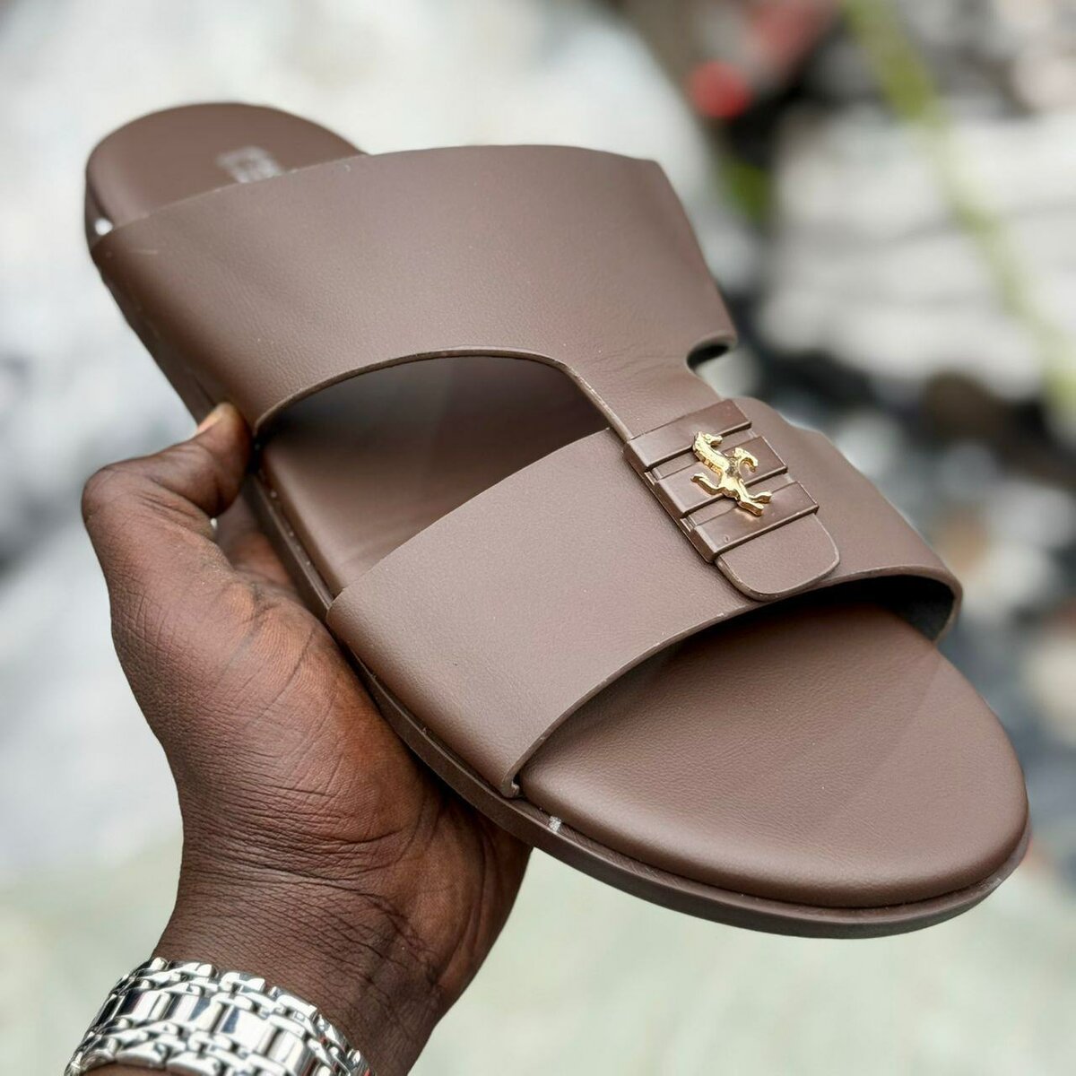 Sandales en cuir homme