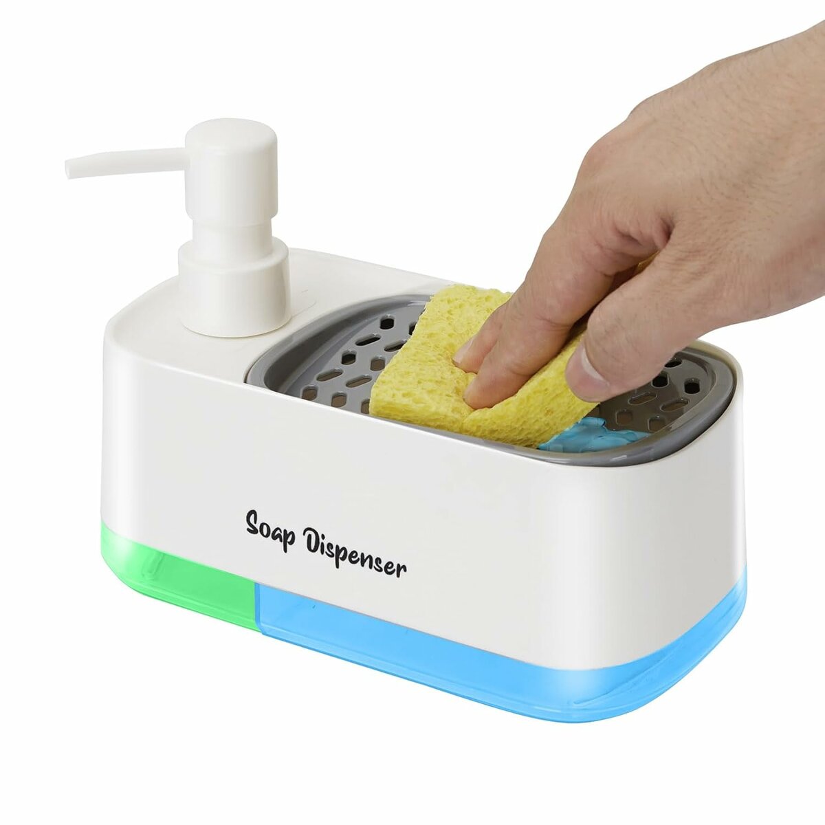 Distributeur de savon avec éponge