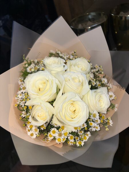Bouquet de roses blanches