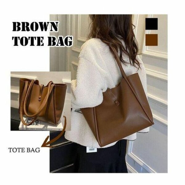 Grand Sac Cabas Marron Élégant