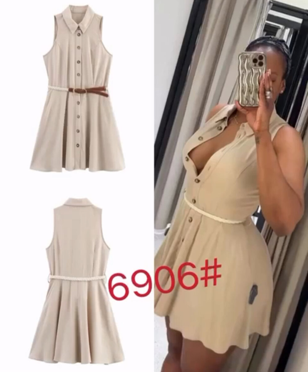 Robe chemise élégante ceinturée