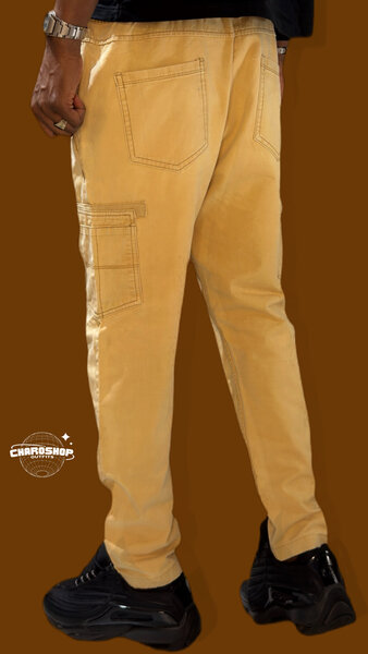 Pantalon cargo beige homme