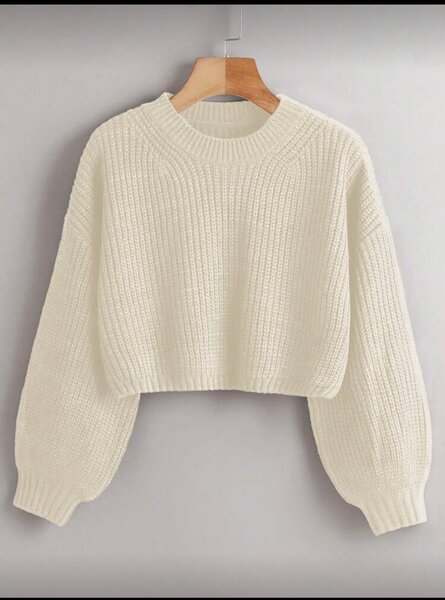 Chandail court côtelé femme