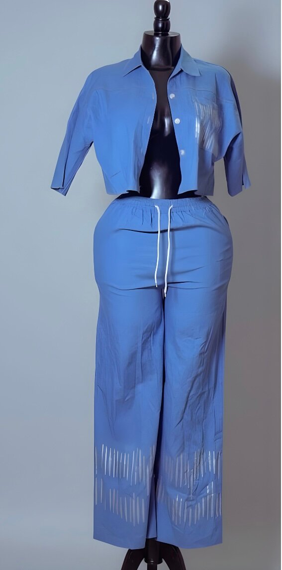 Ensemble Deux Pièces Bleu Chic