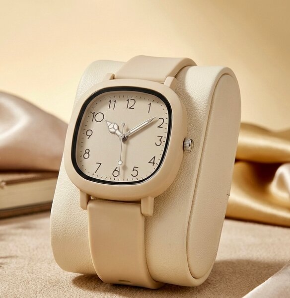 Montre femme cuir blanc élégante