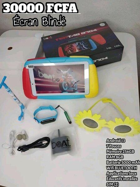 Tablette tactile 7 pouces Android 13 boîtier antichoc