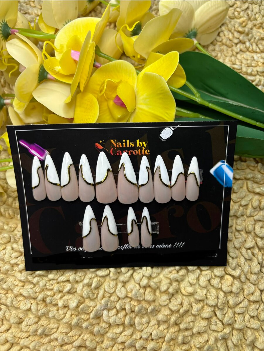 Ongles Press-Ons Elegant Blanc