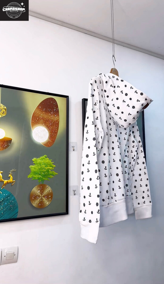 Sweat à capuche à motif ancre