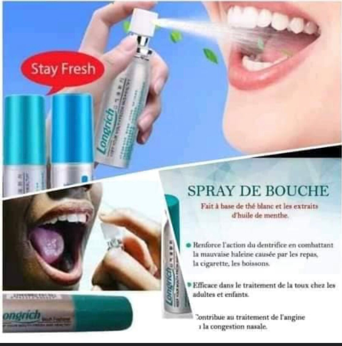 Spray Fraîcheur Longrich Bouche