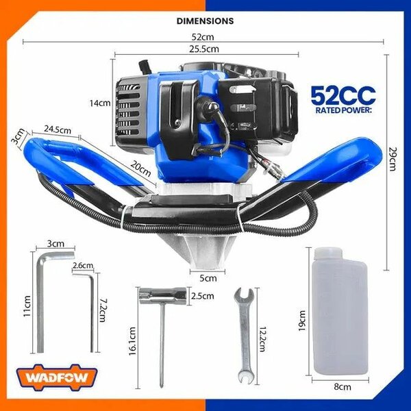 Tarière thermique 52cc puissante