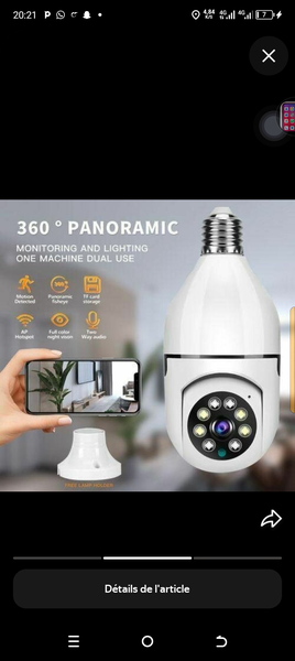 Caméra de Sécurité 360° LED