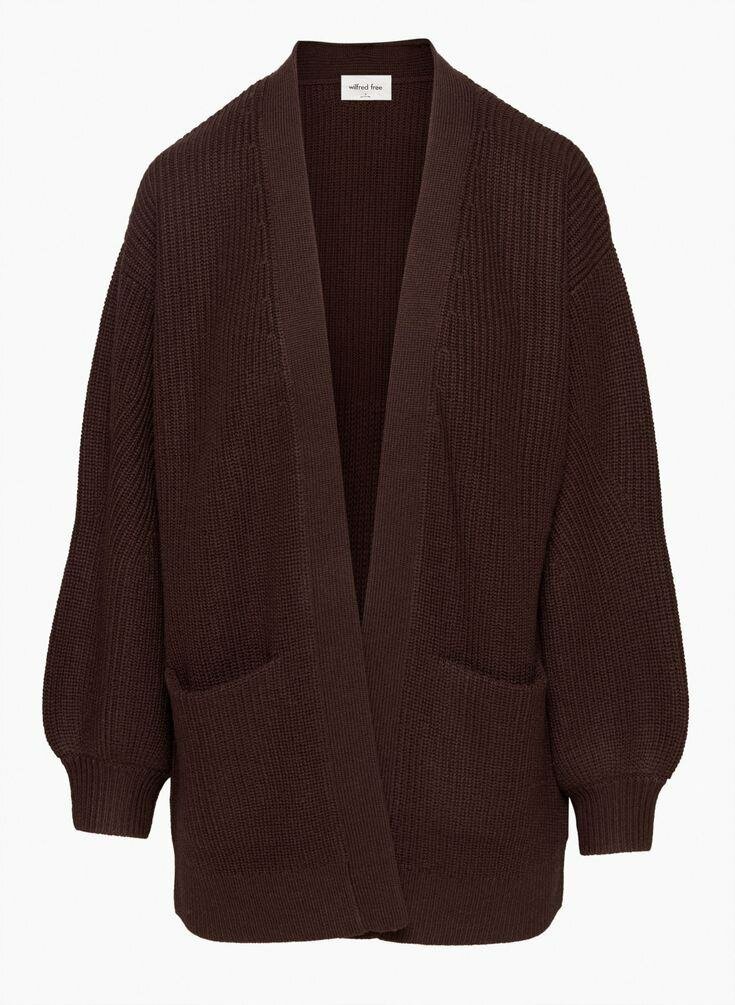 Cardigan en maille marron