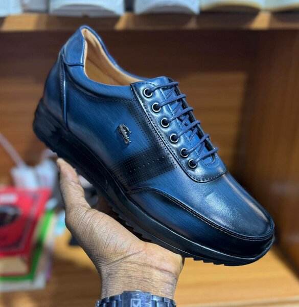 Chaussures en cuir bleu homme