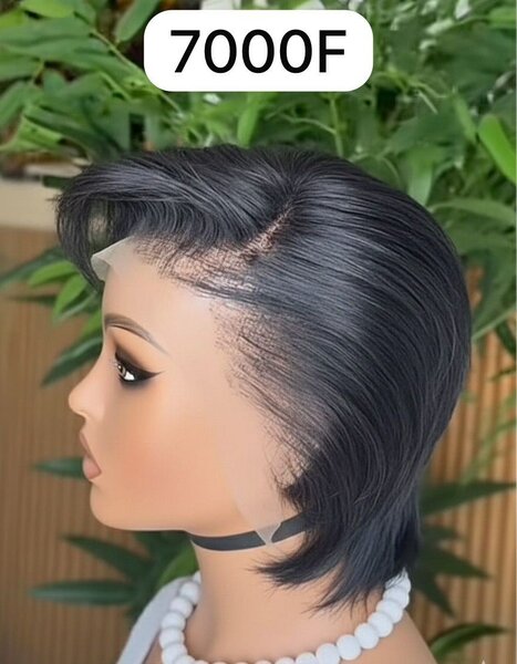 Perruque courte grise