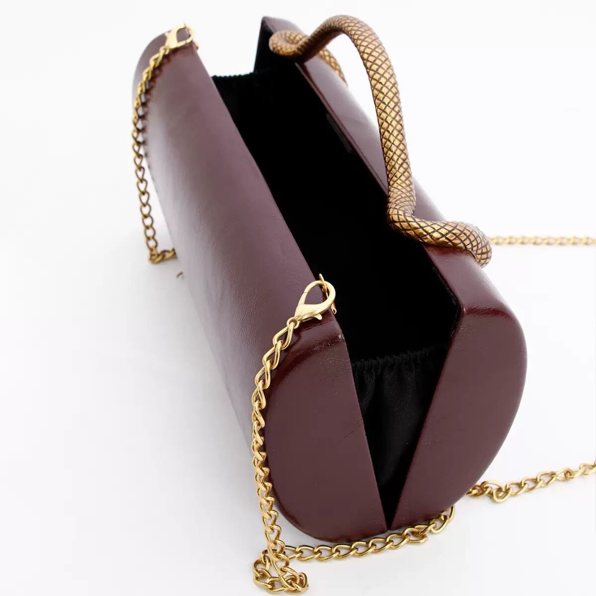 Sac à main en cuir bordeaux