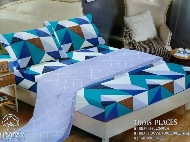 Parure de lit colorée en coton