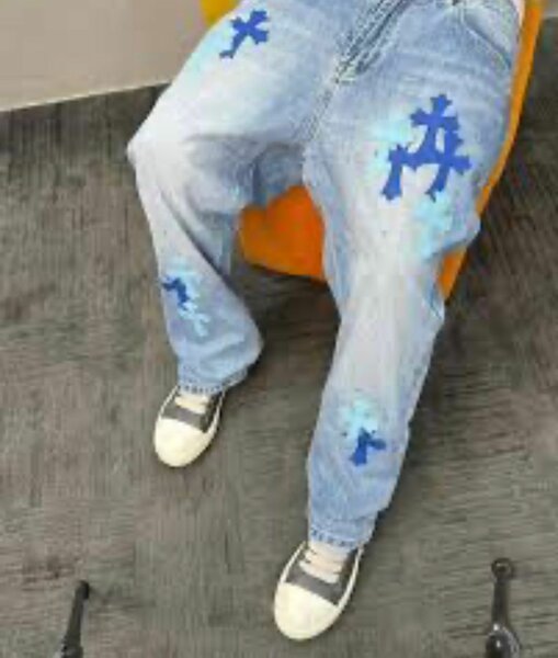 Jeans décontractés motifs croix