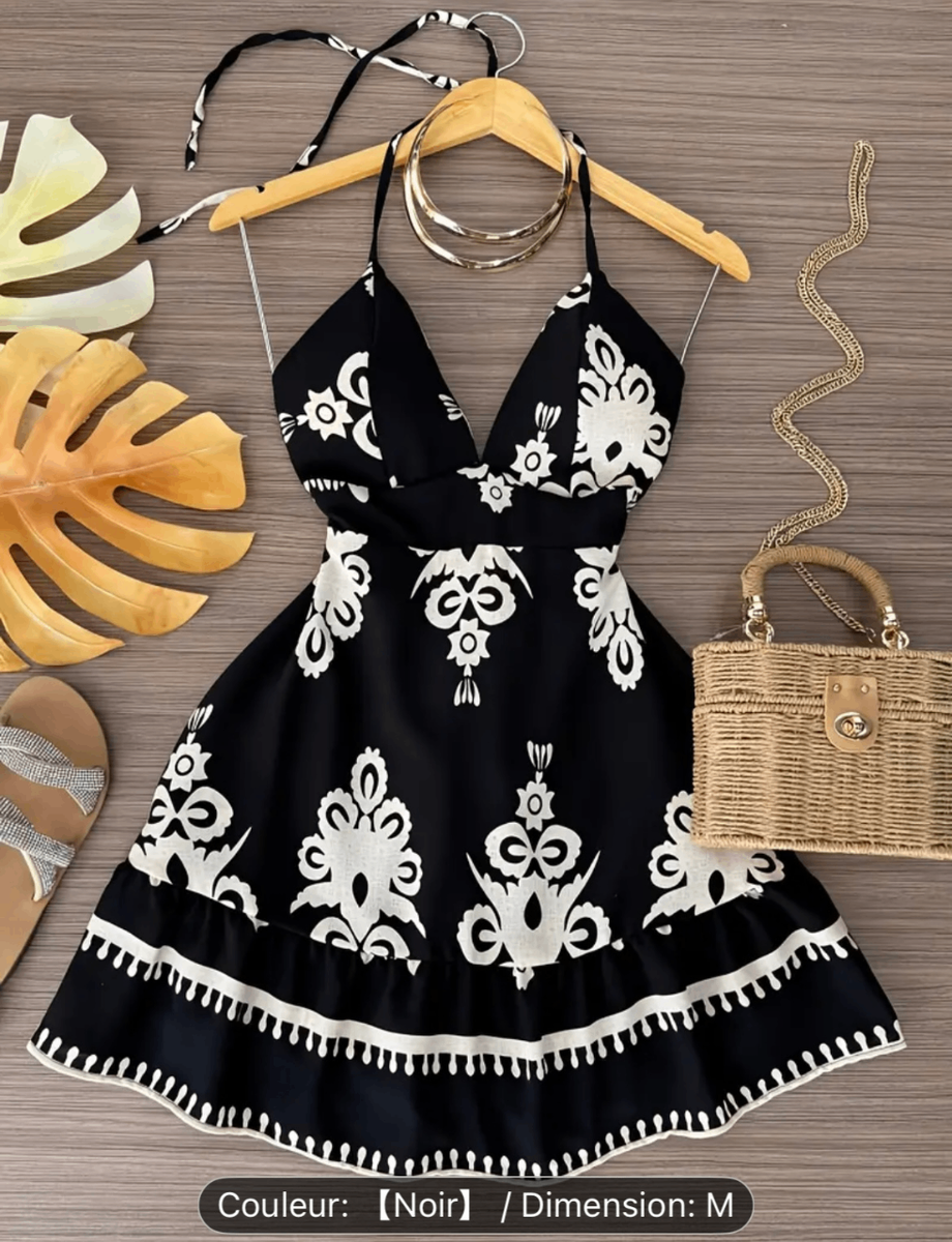 Robe sexy en noir et rouge