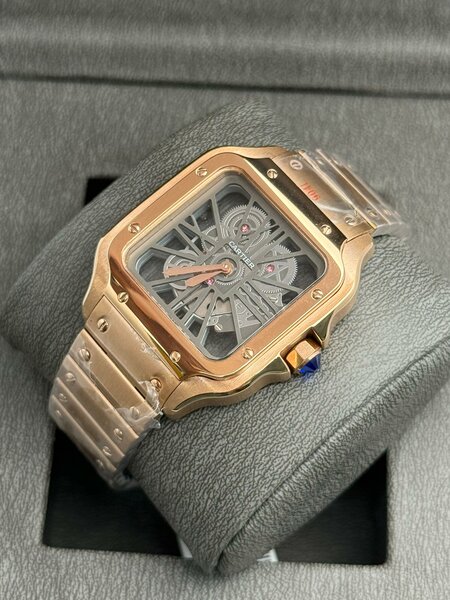 Montre Skeleton Luxe Dorée