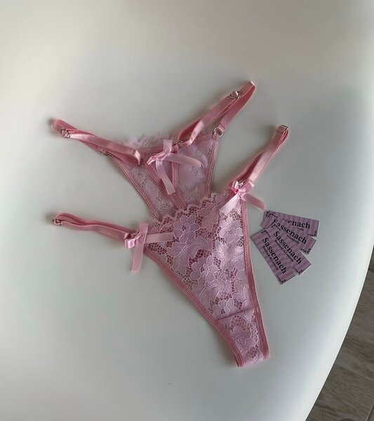 String Sexy Dentelle Rose